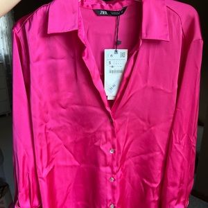 ZARA- Silk button down